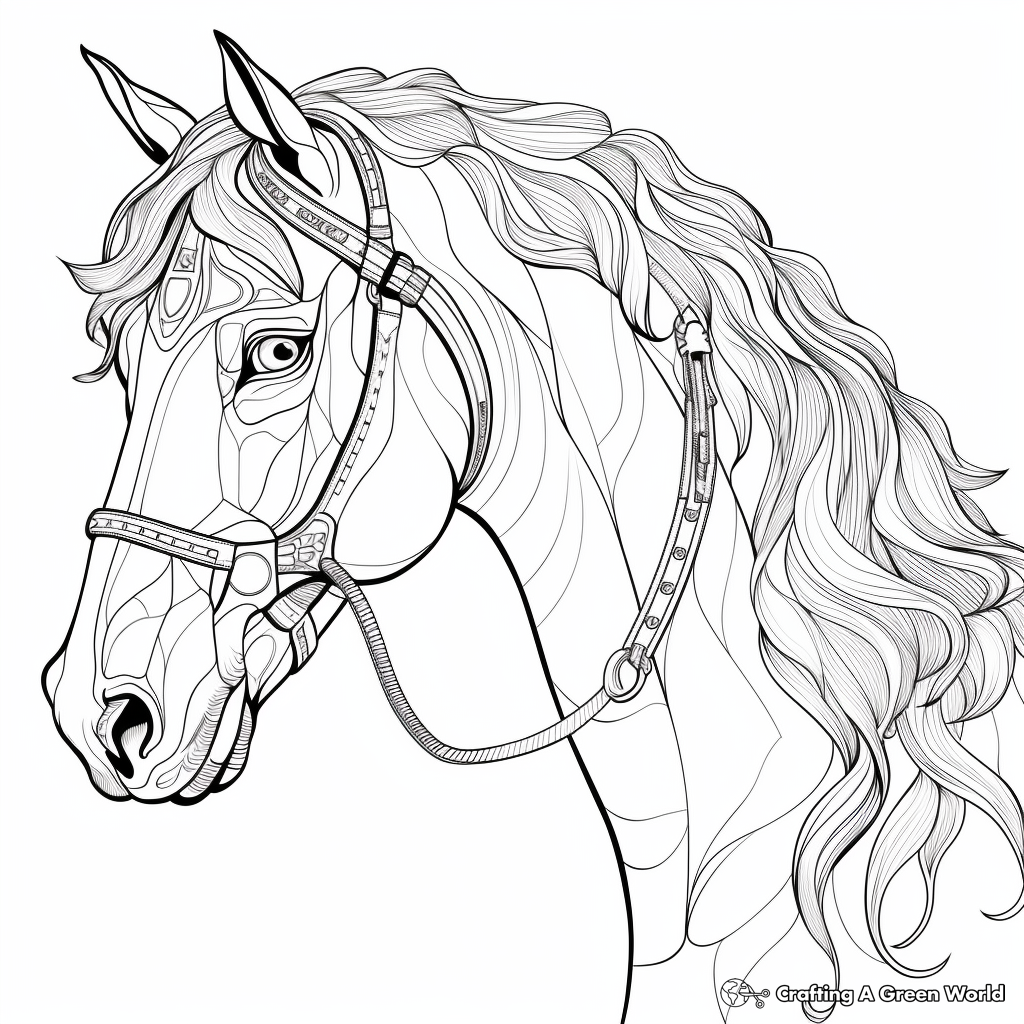 Horse head coloring pages