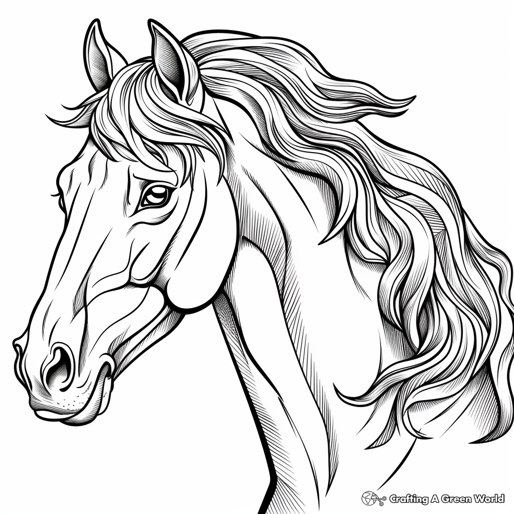 Horse head coloring pages