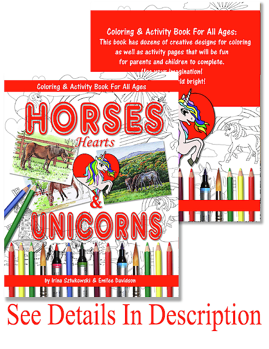Horses hearts and unicorns activity coloring book jigsaw puzzle by irina sztukowski