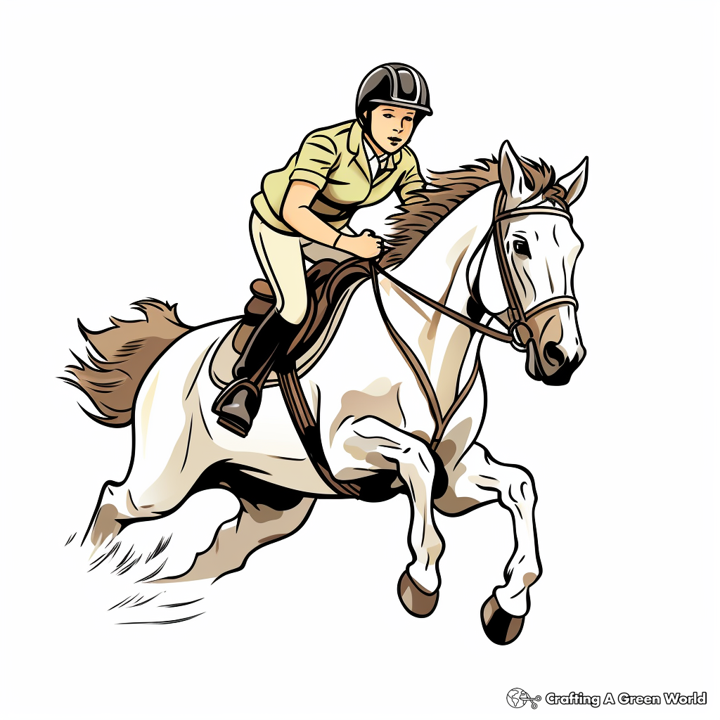 Horse jumping coloring pages