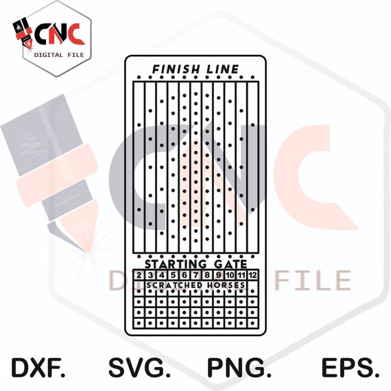 Horse race dice game board svg and dxf download now