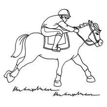 Horse racing coloring pages