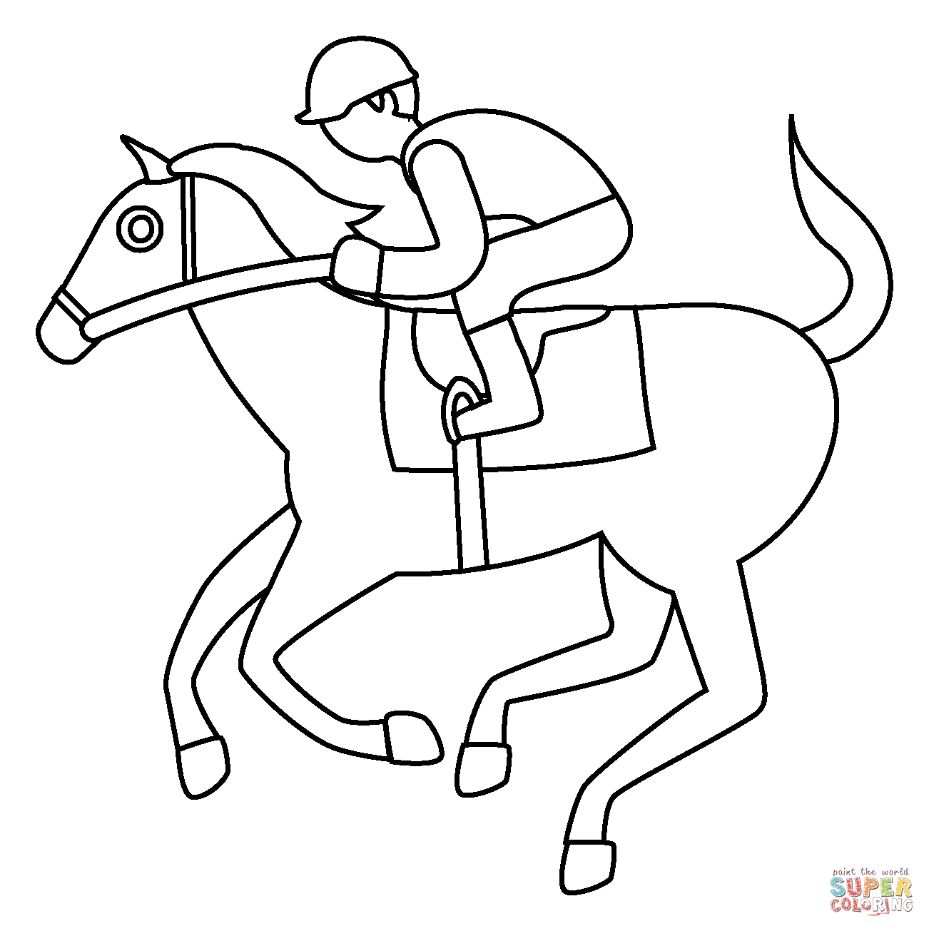 Horse racing emoji coloring page free printable coloring pages
