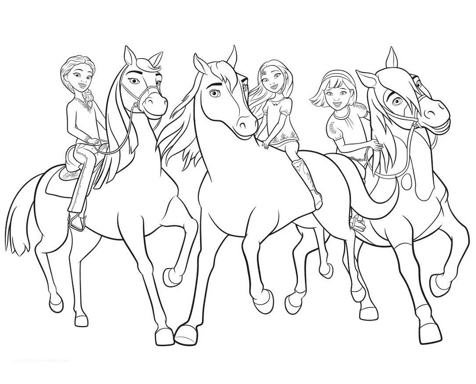 Spirit riding free coloring pages printable for free download
