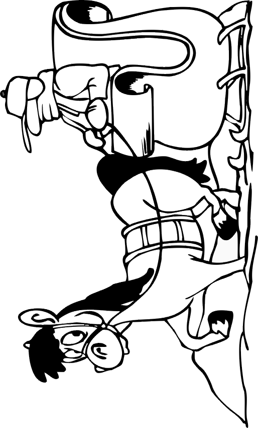 Winter coloring page horse pulling sled