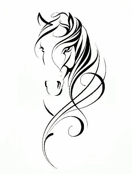 Art horse coloring page horse tattoo design horse tattoo horse art drawing