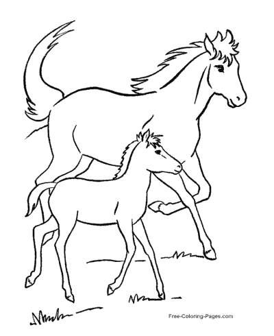 Horse coloring pages sheets and pictures