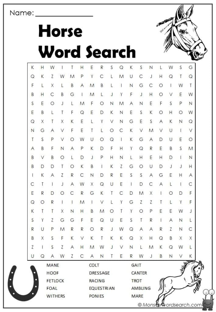 Horse word search