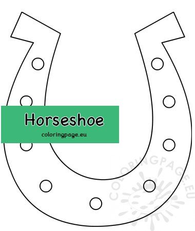 Good luck horseshoe template coloring page