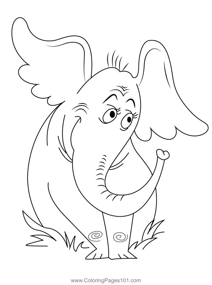 Horton hears coloring page coloring pages horton hears a who elephant outline