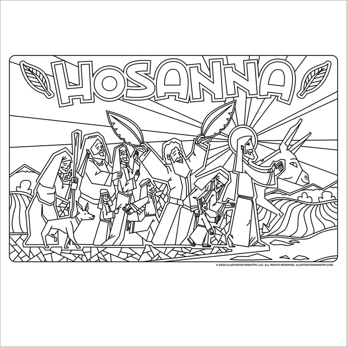 Hosanna coloring page poster â illustrated ministry