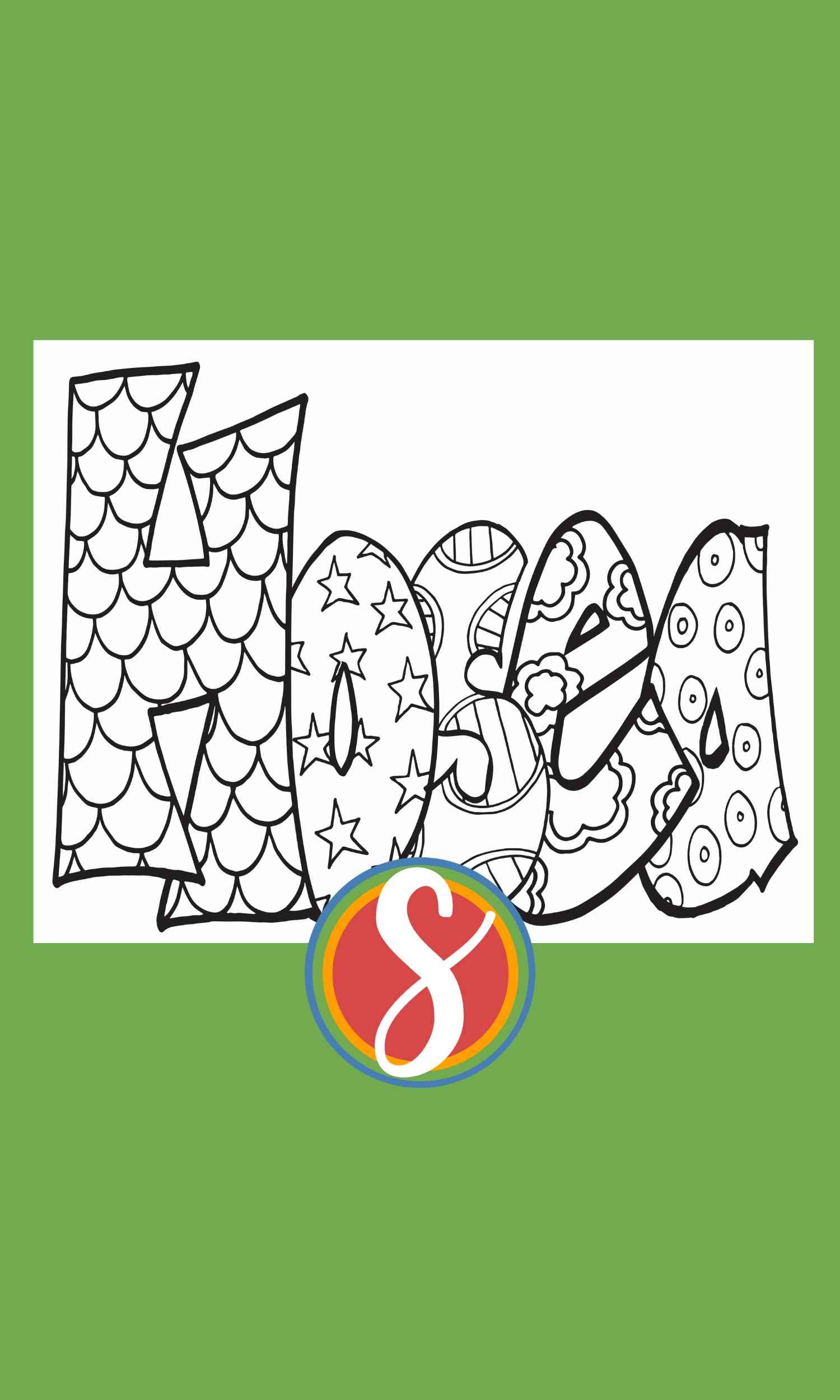 Free hosea name coloring page â stevie doodles