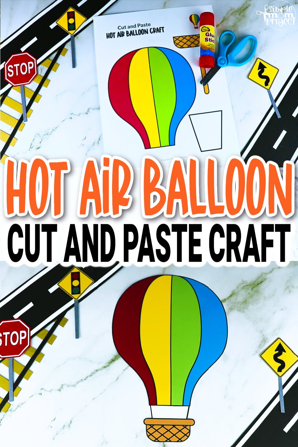 Printable hot air balloon craft template â simple mom project