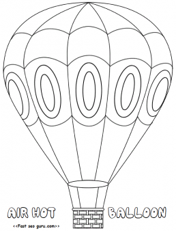 Hot air balloon coloring pages free printable