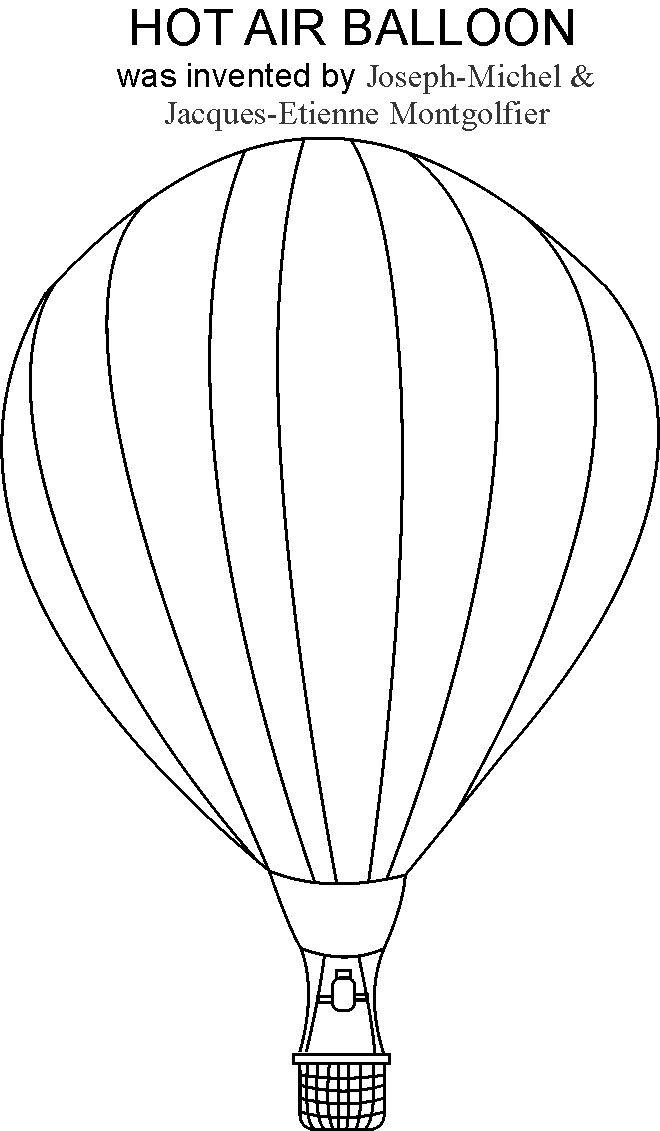 Hot air balloon coloring printable page