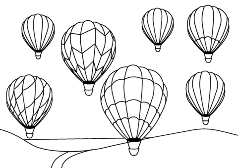 Hot air balloons coloring page free printable coloring pages