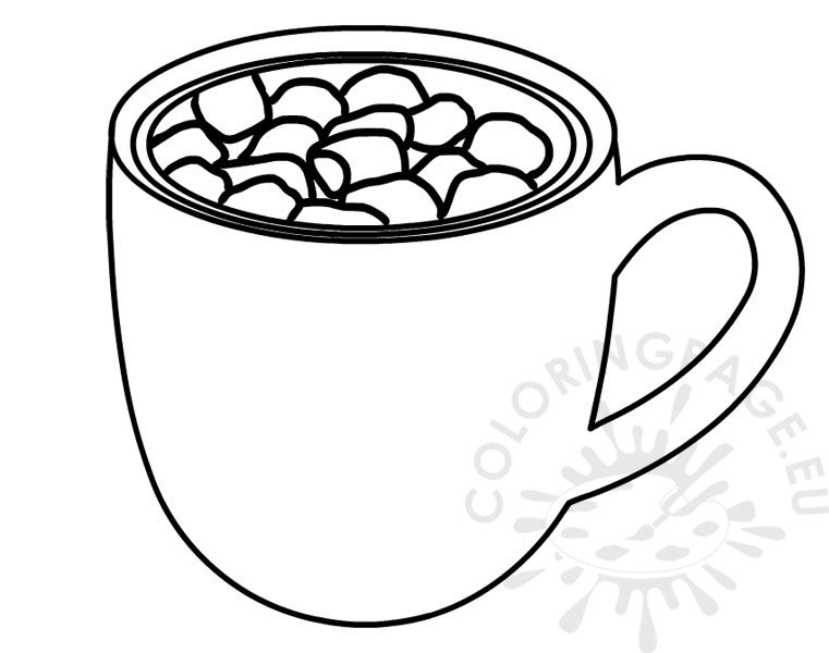 Hot cocoa mug coloring page coloring page