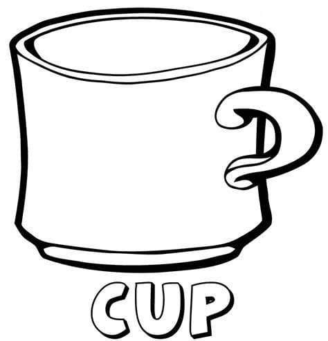 Basic drawing cup coloring page