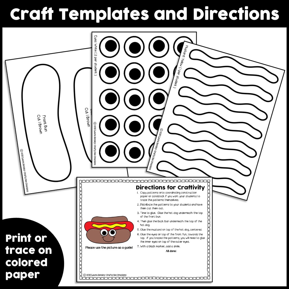 Hot dog craft activity