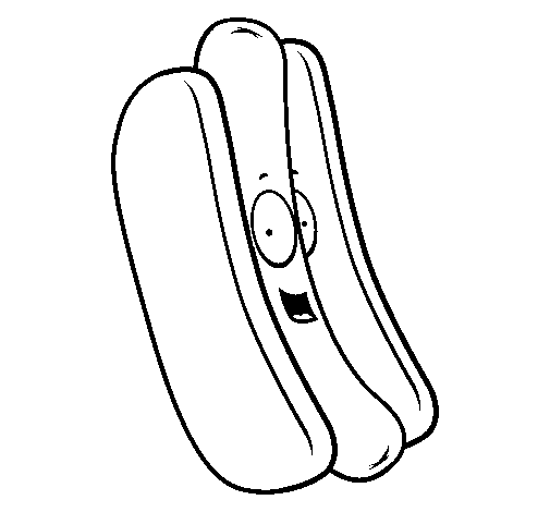Hot dog coloring page