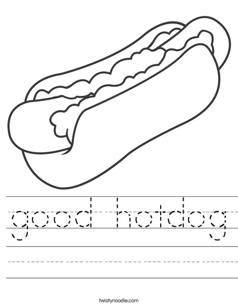 Good hotdog worksheet