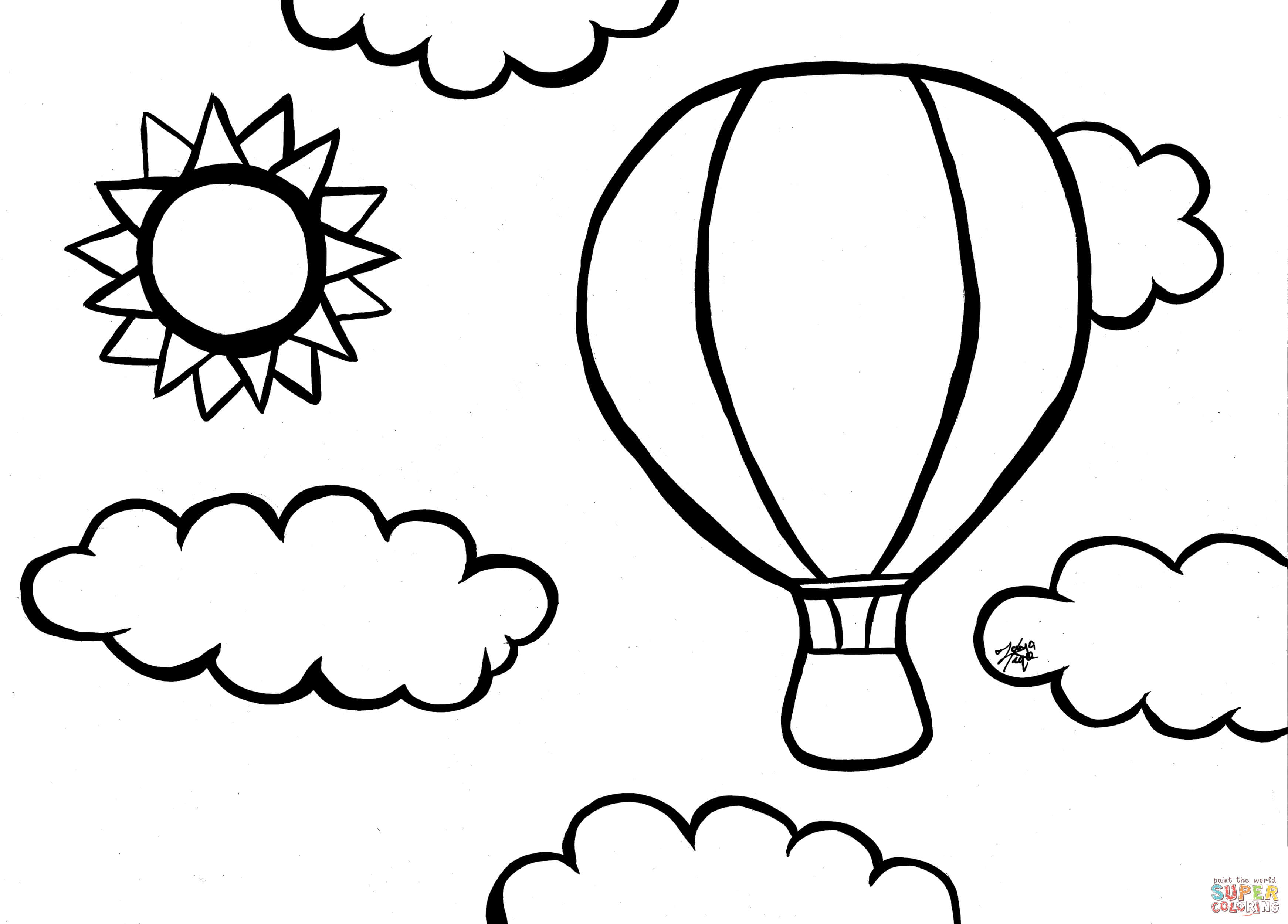 Hot air balloon coloring page free printable coloring pages