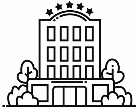 Hotel coloring page free printable coloring pages