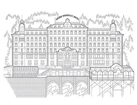 Grand budapest hotel coloring page sophie margot