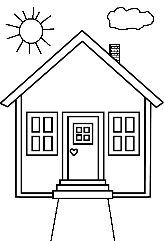 House coloring pages printable for free download