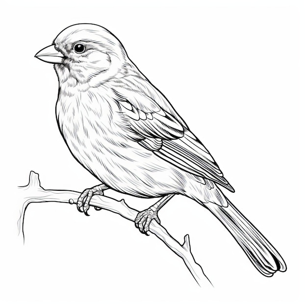 Premium ai image canary outline coloring page for children