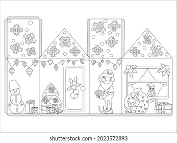 Pink house paper model paper craft stock vector royalty free