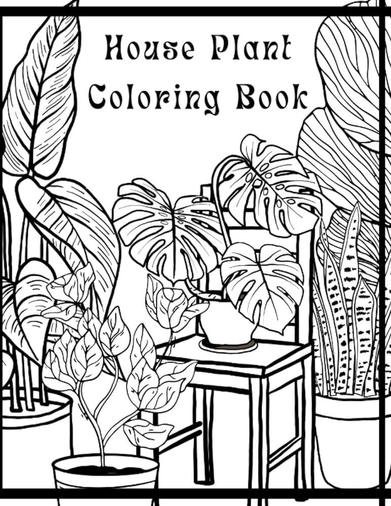 House plant coloring book for all ages clarke evan books