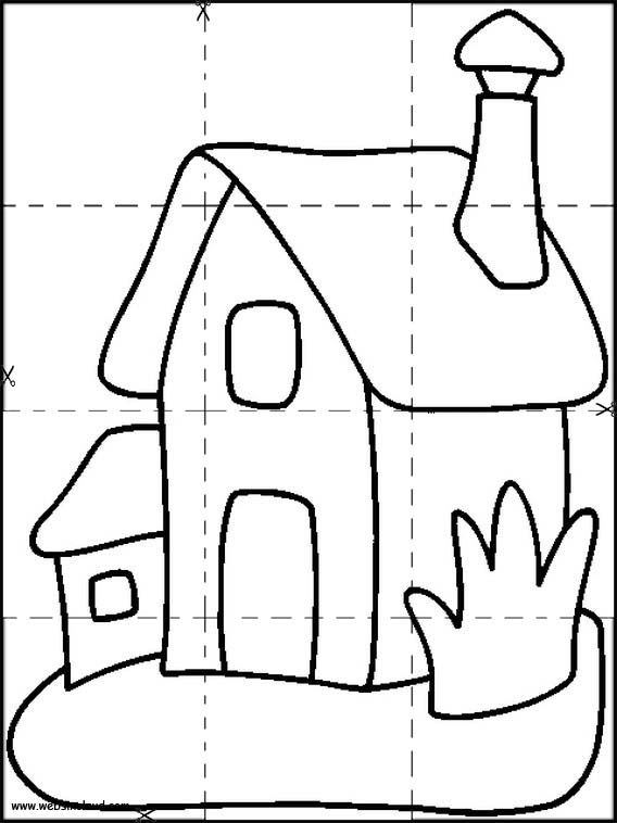 Houses puzzle to cut out free jigsaw puzzles preschool colors jigsaw puzzles for kids