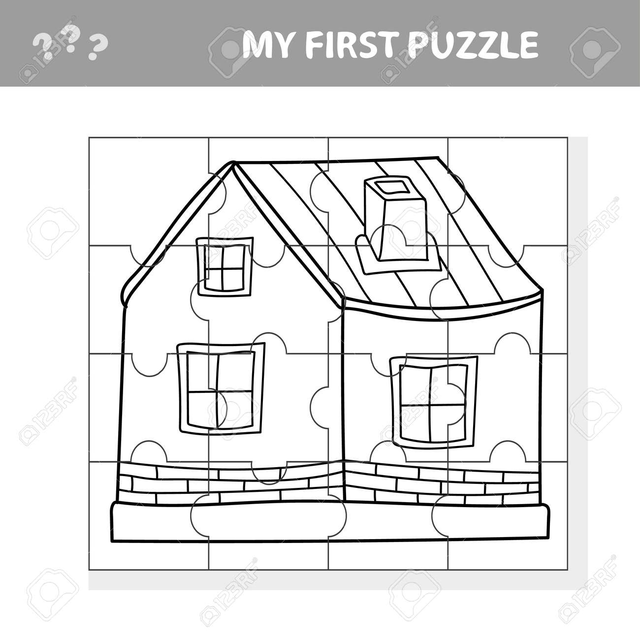Education paper game for children carton house my first puzzle