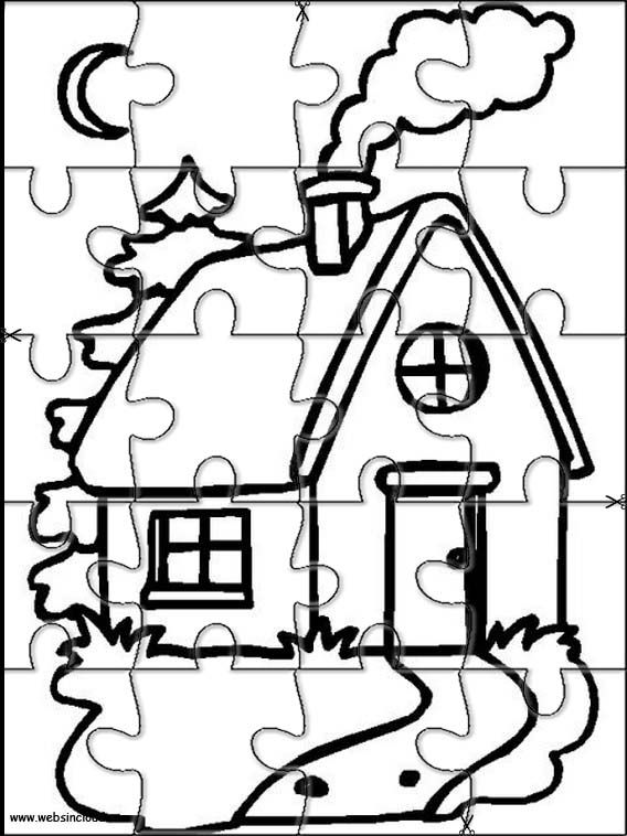 Houses printable jigsaw to cut out activities for kids cores prã