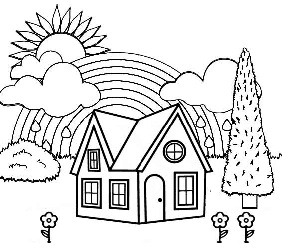 House coloring pages printable for free download