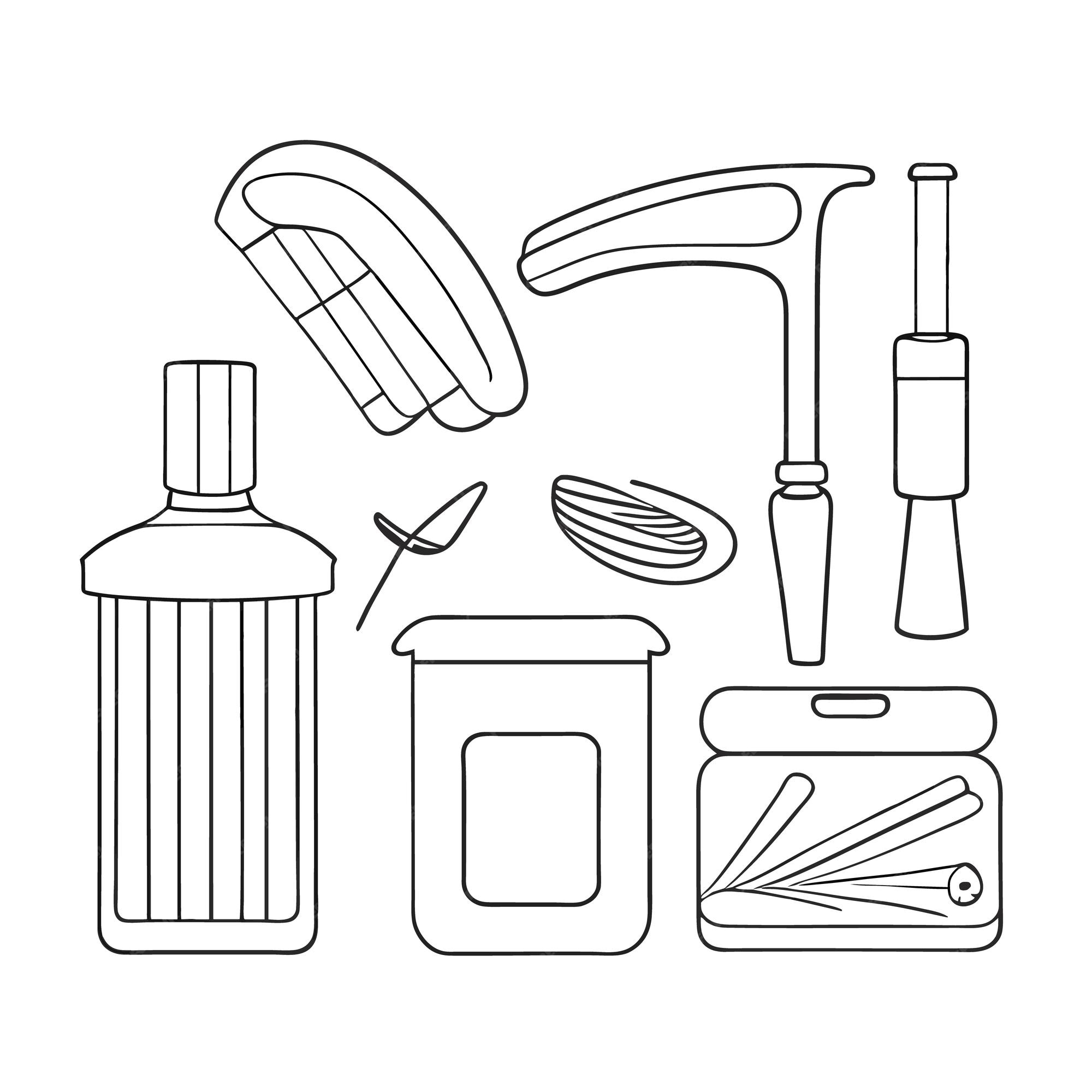 Premium vector cleaning equipment of housekeeping career object drawing isolated on white background vector