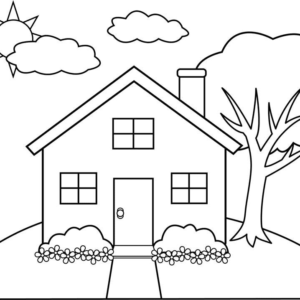 House coloring pages printable for free download