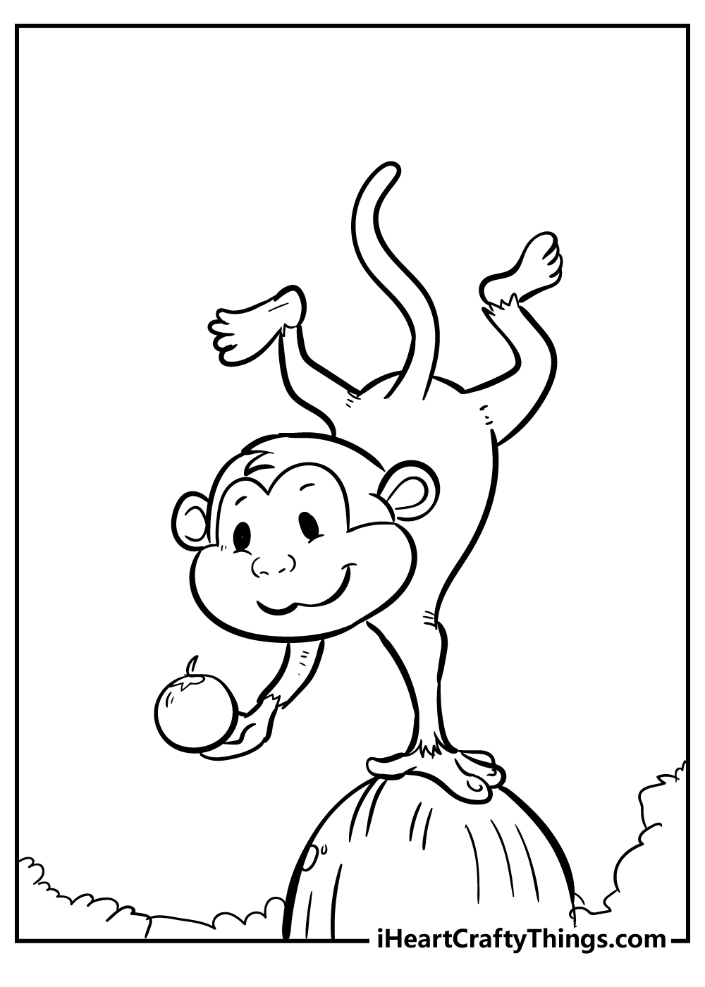 Monkey coloring pages free printables