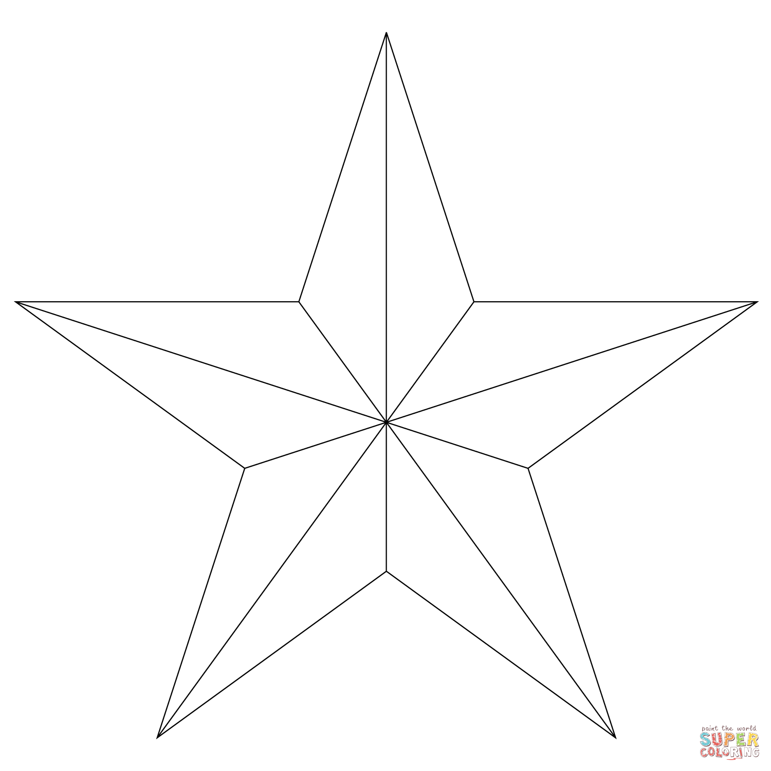Five point star coloring page free printable coloring pages