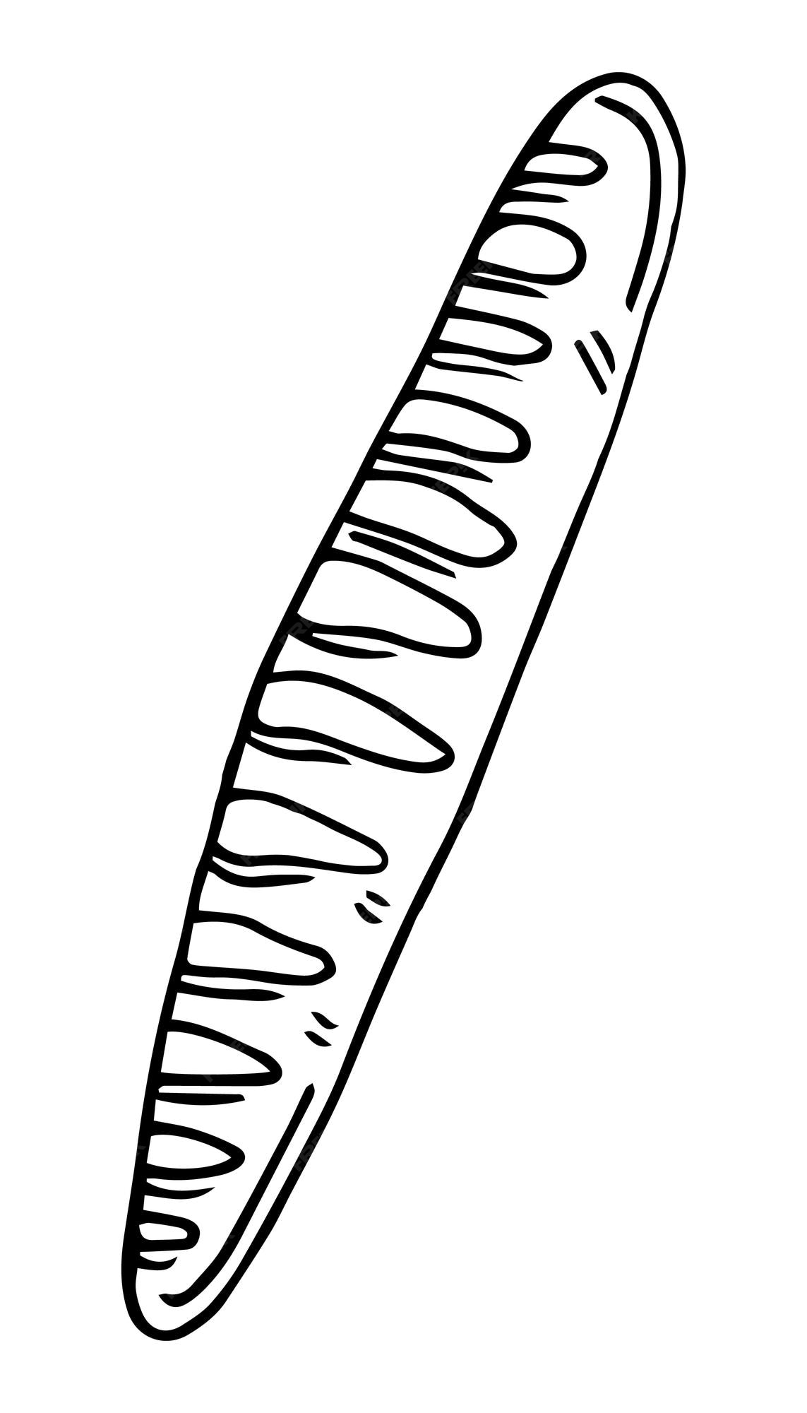 Premium vector baguette bread vector drawing bakery product sketch