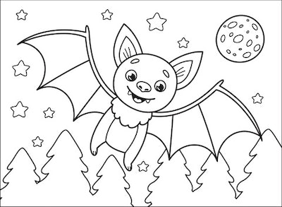 Cute bat coloring pages you can print for free