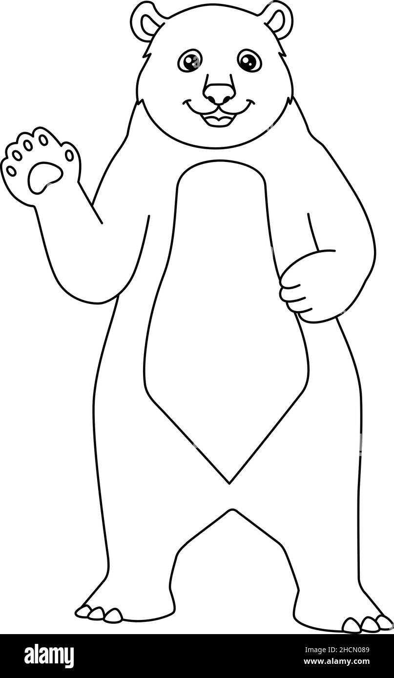 Bear coloring page isolated for kids stock vector image art