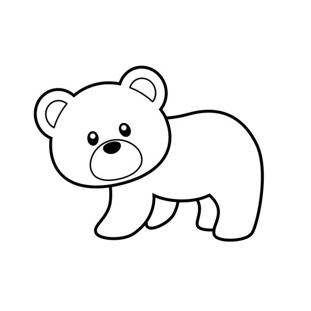 Grizzly bear standing up drawing stock illustrations royalty