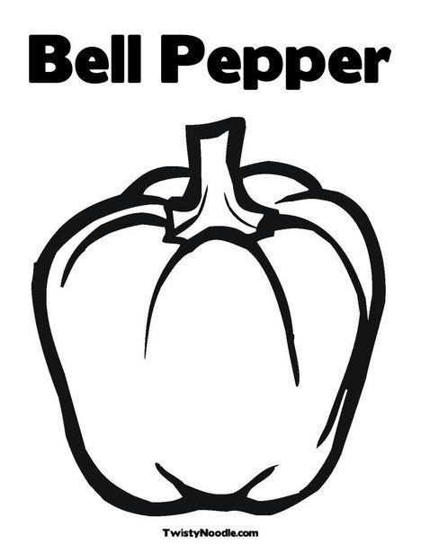 Bell pepper vegetable coloring pages stuffed green peppers fruit coloring pages