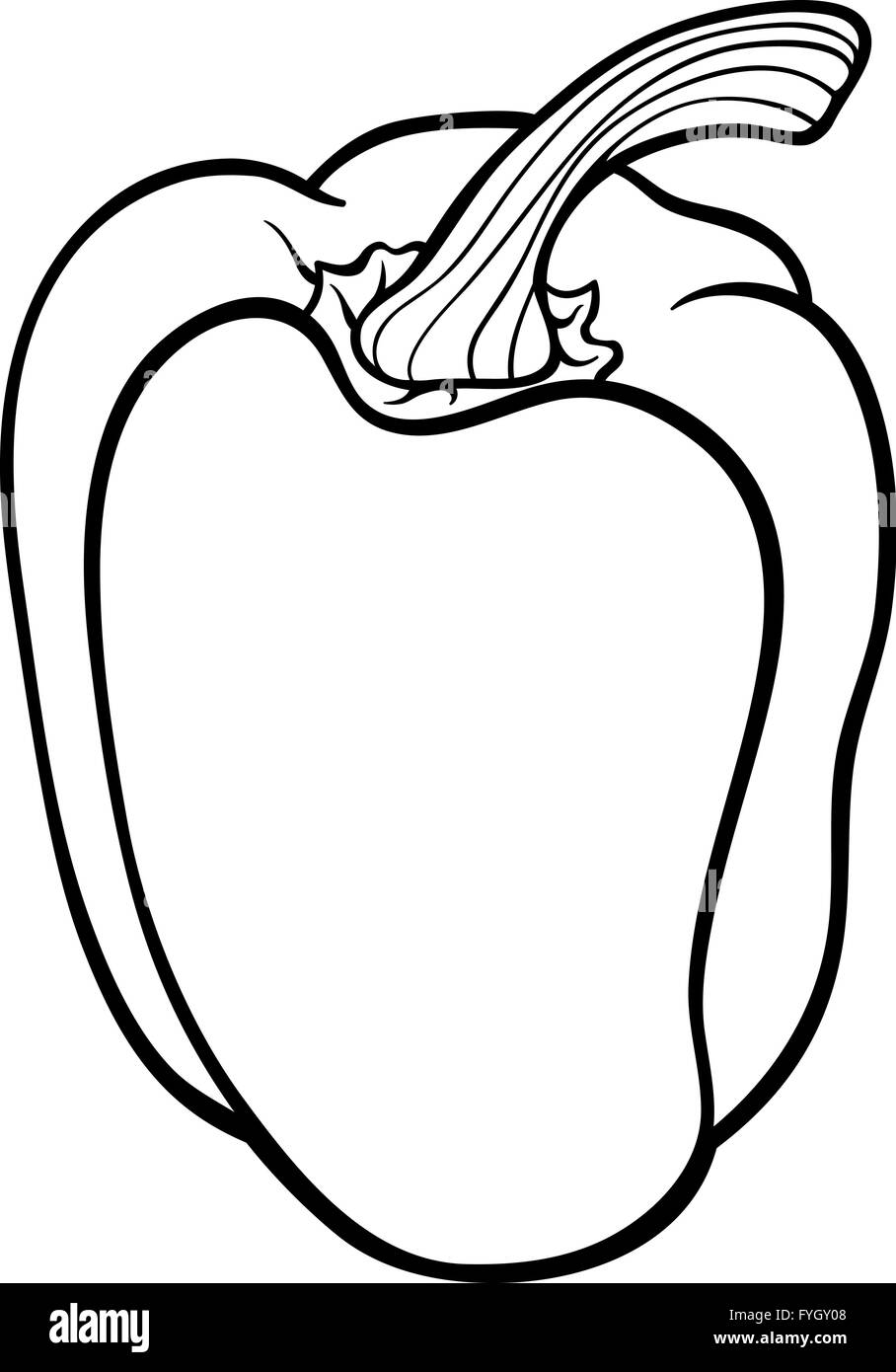 Pepper vegetable cartoon for coloring book stock photo
