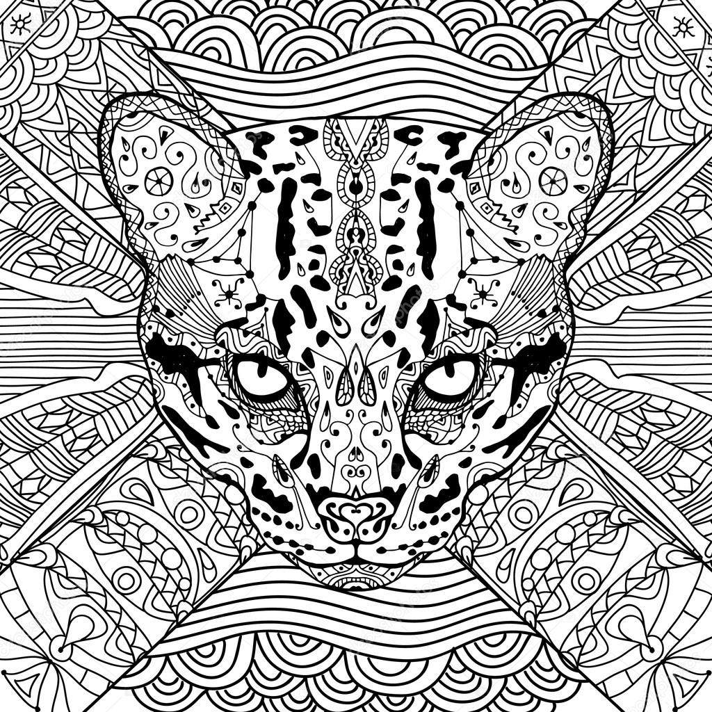 Coloring cat book for adults stock vector by aleancher
