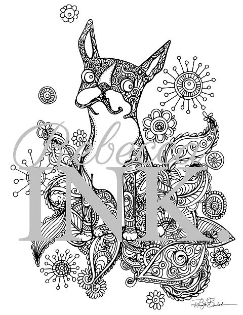 Boston terrier â digital download coloring page abink