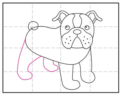 Easy how to draw a bulldog tutorial and bulldog coloring page kids canvas art christmas canvas art diy christmas canvas