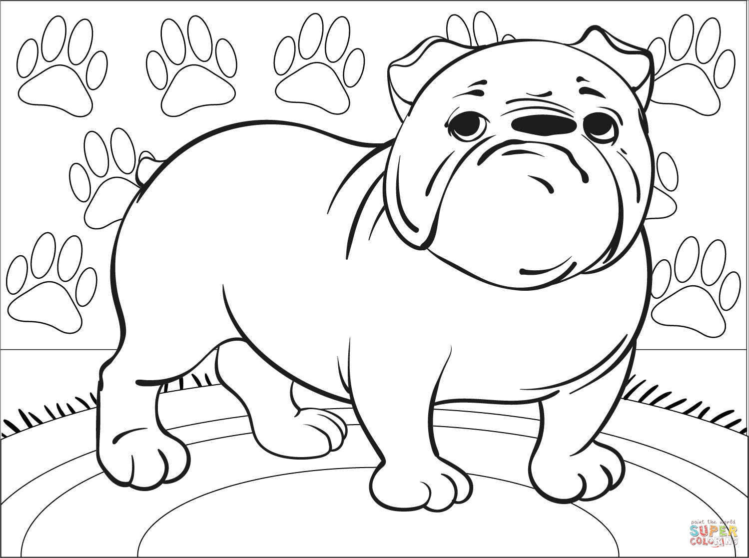 Bulldog coloring page free printable coloring pages